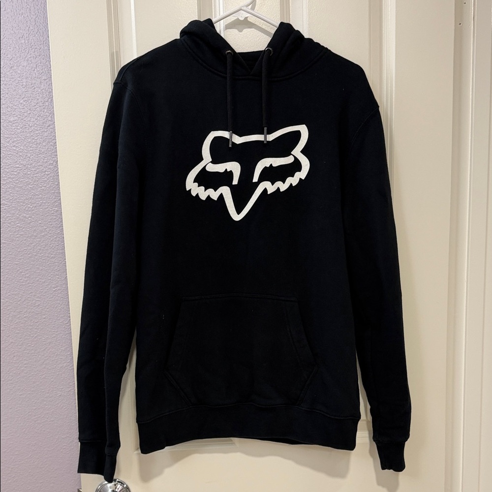 Fox Black Hoodie with White Logo